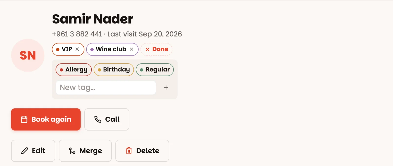Adding tags to a guest
