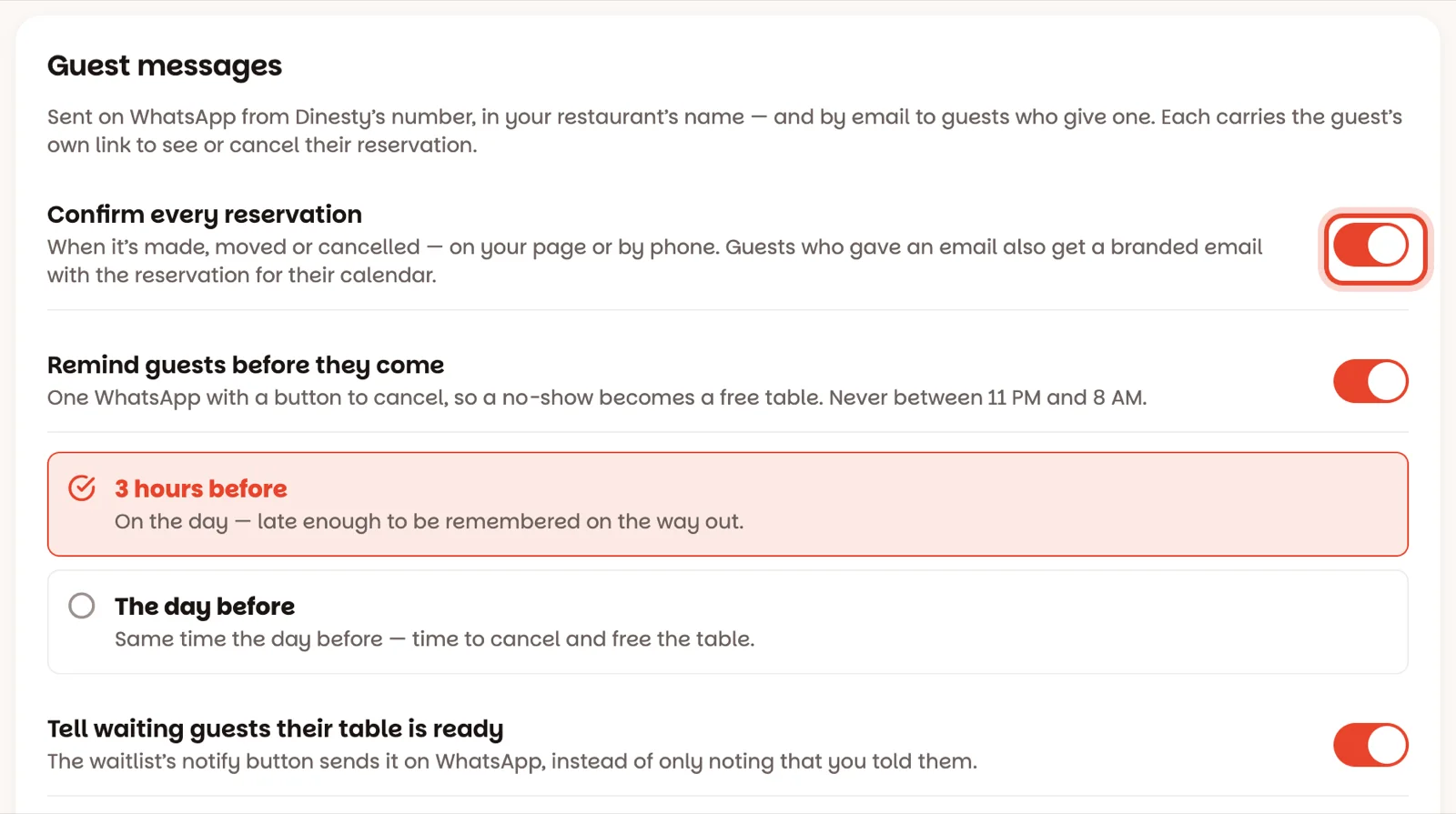 Guest messages: the three switches